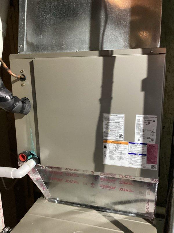 Performed scheduled maintenance on Carrier AC system per membership agreement. Inspected outdoor condenser unit and indoor air handler/furnace components for proper operation. System is functioning within normal parameters; indoor unit shows proper installation with intact connections and ductwork. Filter replacement (20x25x4) was not included in this service.