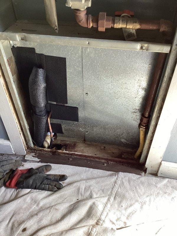 Completed installation of Lennox ML13KC1-024 condensing unit with ADP Manufactured home uncased coil and T4 thermostat. Set unit on concrete pad, ran refrigerant lines to home, and performed proper system evacuation and startup. Coil was special ordered from Mid City for this manufactured home application.