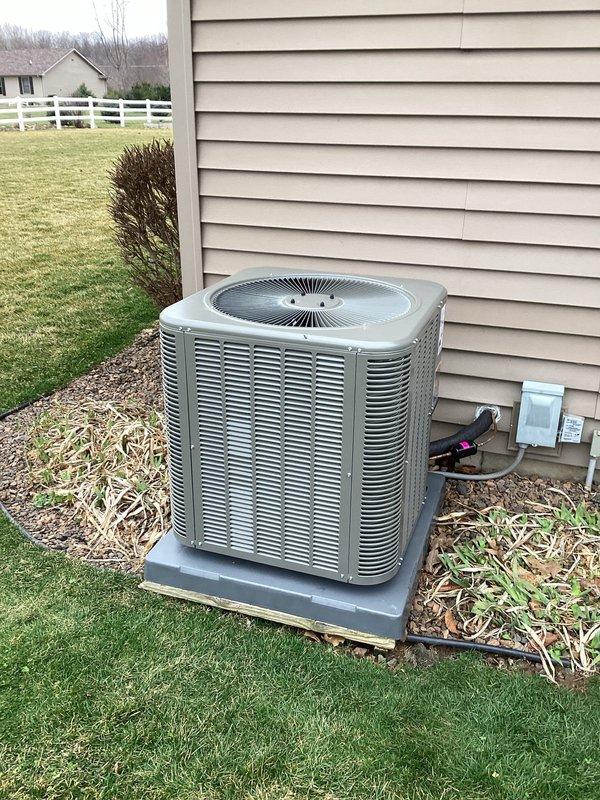 Successfully installed new Lennox ML13KC1-030 condenser unit and CK40CT-30B cased coil at residential property, properly connecting refrigerant lines and electrical components to existing system. Performed pressure testing with diagnostic equipment to verify system integrity and proper operation before completion.