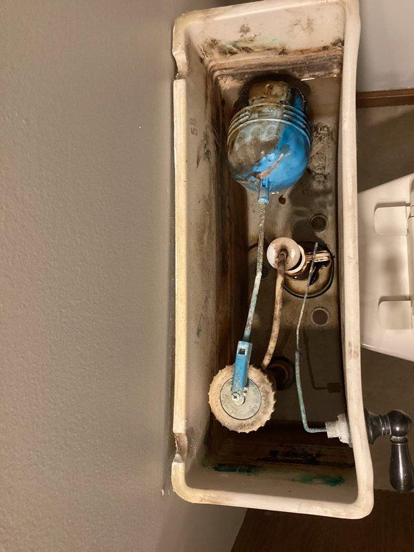 Performed comprehensive inspection of residential plumbing systems. Identified non-functional battery backup on sump pump, self-flushing toilet with significant tank corrosion/mineral buildup requiring replacement, and outdoor spigot shutoff valve needing replacement. Documented basement access and aging plumbing infrastructure with photographic evidence.