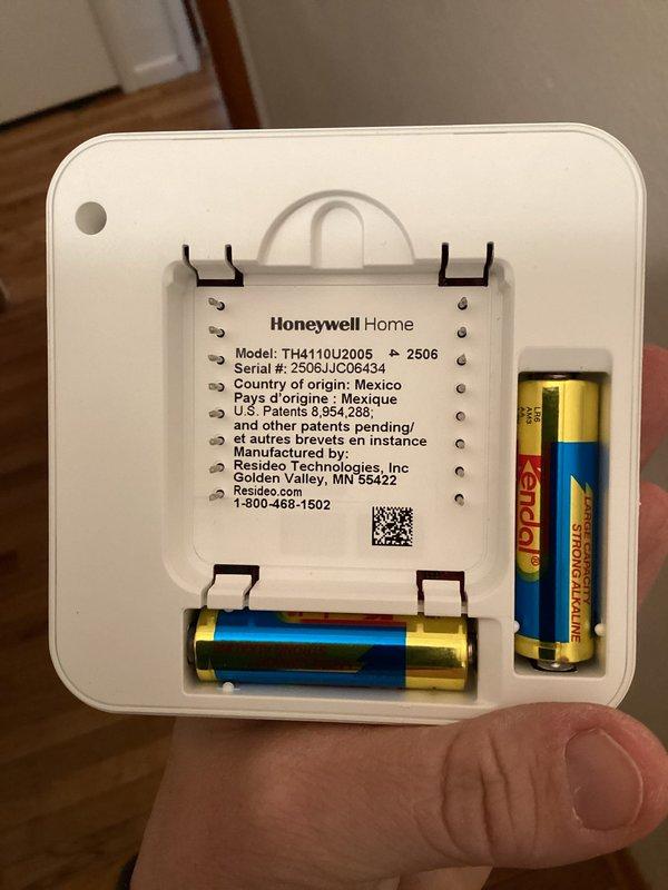 Performed biannual maintenance on Lennox ML13KC1-030 system containing R-454B refrigerant (factory charge 4 lbs 14 oz). Inspected equipment information plate confirming proper specifications and replaced batteries in Honeywell Home TH4110U2005 thermostat. Completed standard HVAC membership maintenance procedures including filter replacement with two 410 filters as included in service plan.