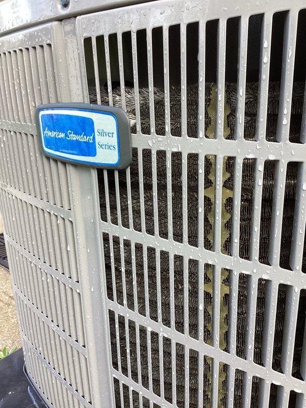 Completed scheduled air conditioning maintenance on American Standard Silver Series condenser unit per HVAC membership agreement. Performed comprehensive system inspection including cleaning condenser coils, checking refrigerant levels, testing electrical connections, and verifying proper operation of all components. Unit operating within normal parameters with no issues identified.