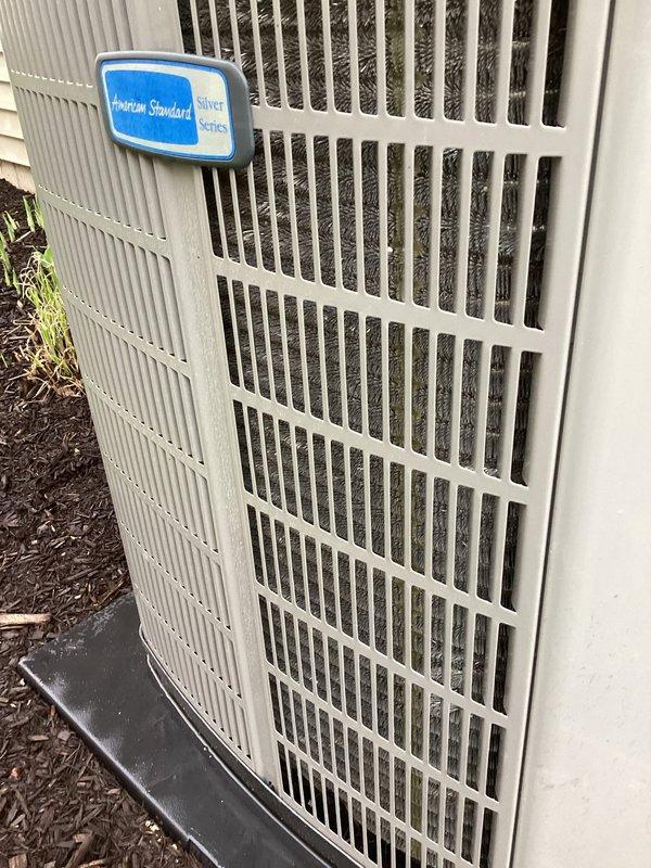 Completed planned annual air conditioning maintenance on American Standard Silver Series condenser unit per HVAC membership agreement. Performed comprehensive system inspection including visual assessment of outdoor unit condition, grille integrity, and ventilation components. Inspected flexible aluminum ductwork and interior register for proper airflow and secure connections. Unit operational and ready for continued service with maintenance renewal scheduled for May 2026.