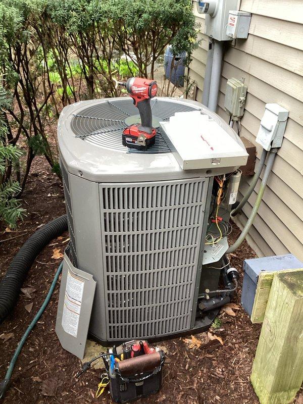 Completed Gold Level planned maintenance on residential HVAC system. Performed comprehensive inspection of outdoor condenser unit, accessing electrical compartment to test and verify proper operation of capacitor and contactor components. All electrical connections were inspected, system components tested with diagnostic equipment, and unit confirmed to be operating within normal parameters. Customer advised that filter is not included in service and maintenance agreement renews 2/27.