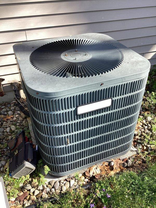 Completed scheduled air conditioning maintenance as part of membership plan. Performed comprehensive system inspection of outdoor condensing unit, including electrical disconnect box, capacitor, contactors, and fan assembly. Noted significant rust and corrosion present on electrical components and concrete pad, with weathered wiring configuration requiring monitoring for future service needs.
