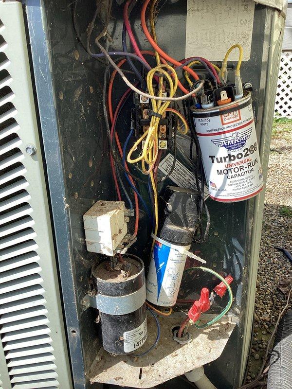 Completed planned HVAC maintenance on residential air conditioning system, including inspection of outdoor condenser unit and internal components. Performed visual assessment of capacitor, wiring connections, and compressor housing; noted normal wear consistent with system age and verified proper refrigerant line installation. Customer requested pricing for thermostat replacement during service visit; provided quote for new thermostat installation and installed 16x20x1 air filter as part of membership maintenance agreement.