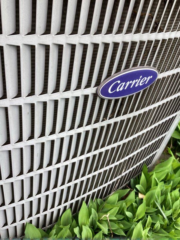 Completed scheduled HVAC membership maintenance on Carrier air conditioning condenser unit, including capacitor replacement as previously recommended and humidifier pad replacement (#35). Performed comprehensive system inspection, verified proper operation of all components, and documented equipment condition with exterior showing normal weathering but unit functioning within manufacturer specifications.