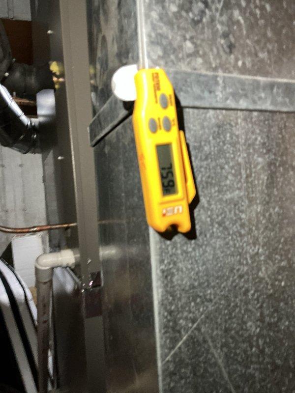 Completed full HVAC system installation including Lennox EL297UH110XV60C furnace, EL18KCV-060-230 condensing unit, and CK40CT-60D-71 cased coil. Installed T6 wi-fi thermostat for remote temperature control and system monitoring. Fabricated and installed return air box with filter. Performed first-time installation of 3" PVC venting through brick wall exterior for proper combustion air and exhaust. Positioned condensing unit on concrete pad with proper clearances in exterior corner location. Mounted electrical disconnect at exterior wall per code requirements. Verified all refrigerant lines properly connected and insulated. Confirmed system startup with proper temperature differentials and operational parameters within manufacturer specifications.