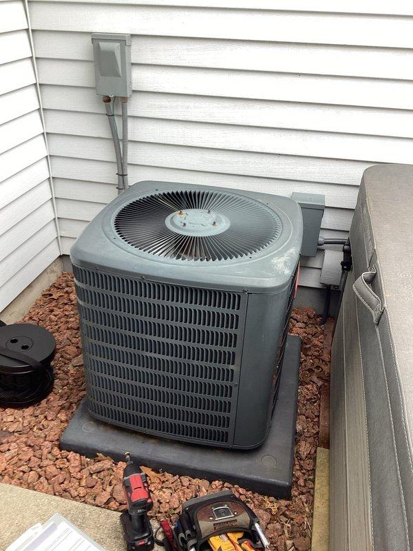 Completed planned air conditioning maintenance as part of HVAC membership service. Performed comprehensive inspection and maintenance on outdoor condenser unit and indoor air handler system. Checked refrigerant levels, electrical connections, and capacitor operation. Cleaned condenser coils and verified proper airflow through unit. Inspected all ductwork connections and insulation integrity in mechanical room. Tested system operation and confirmed proper cooling performance. Customer requested separate estimate for water heater repair or replacement, which will be provided under separate work order. System operating within normal parameters upon completion of maintenance visit.