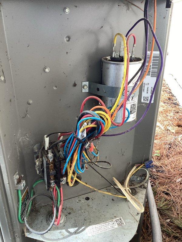 Completed planned air conditioning maintenance per membership agreement. Performed comprehensive system inspection including electrical components, capacitor, contactor, and control module within outdoor unit enclosure. All wiring connections verified secure, unit operating within normal parameters with no deficiencies noted.