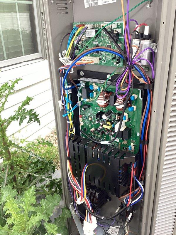 Completed comprehensive annual air conditioning maintenance per membership agreement. Performed full system inspection of outdoor condensing unit including electrical connections, refrigerant pressures, and component operation. Accessed control cabinet to verify proper function of circuit boards, capacitors, and electrical components. All wiring connections found secure with proper wire management intact. Replaced damaged vent cover from previous service visit as requested. System operating within manufacturer specifications with no issues identified.