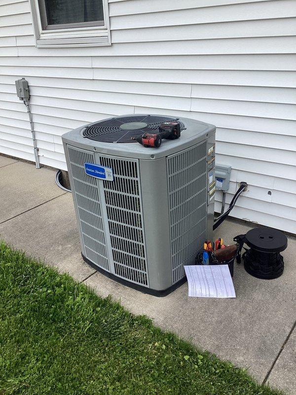Completed scheduled air conditioning maintenance as part of membership plan. Performed comprehensive system inspection including electrical components, capacitors, contactors, transformer, and control board. All electrical connections verified secure with no signs of damage or wear requiring immediate attention. Checked outdoor condensing unit operation, cleaned and inspected fan assembly. System operating within normal parameters with no deficiencies noted.