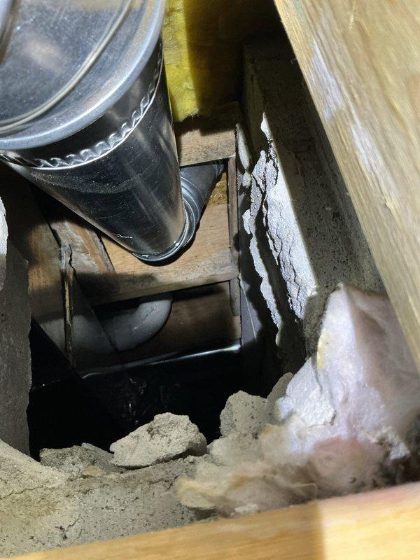 Installed dryer vent system in new construction property, routing ductwork through ceiling joists and wall framing to exterior termination point. Coordinated with restoration contractor upon completion to schedule required building inspections.