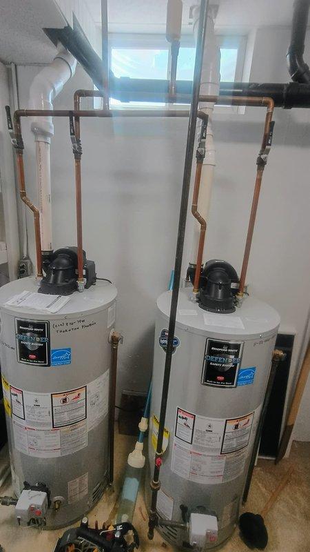 Responded to service call for Hero brand water softener system that had salt added by maintenance personnel approximately one year prior but remained undissolved in brine tank. Customer reported toilets running, indicating potential water flow issues. Performed comprehensive diagnostic inspection of water softener system including control head functionality, brine tank salt levels, and regeneration cycle operation. Evaluated plumbing connections, bypass valve positioning, and water distribution throughout residence. Documented existing dual water heater installation and complete water treatment system configuration with photographic evidence for service records.