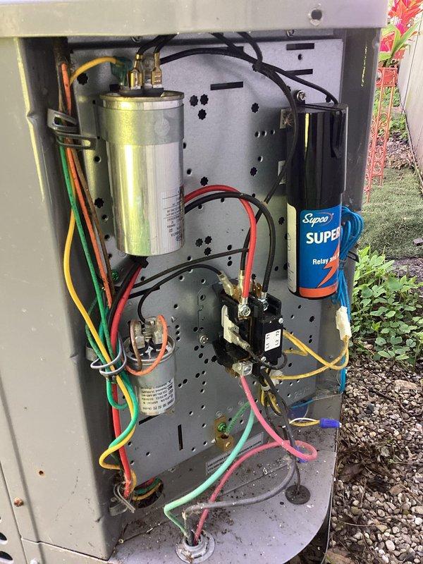 Completed scheduled air conditioning maintenance on AmeriStar condensing unit. Performed comprehensive system inspection including electrical components, capacitors, contactor, and relay assembly. All components functioning within normal parameters, unit operating efficiently.
