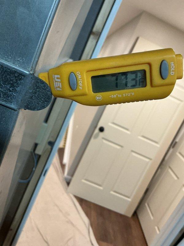 Installed Lennox EL297UH090XV48CK high-efficiency furnace with Aprilaire 1620 media air cleaner in basement location. Reused existing thermostat and verified proper system operation with temperature readings confirming adequate heating output.