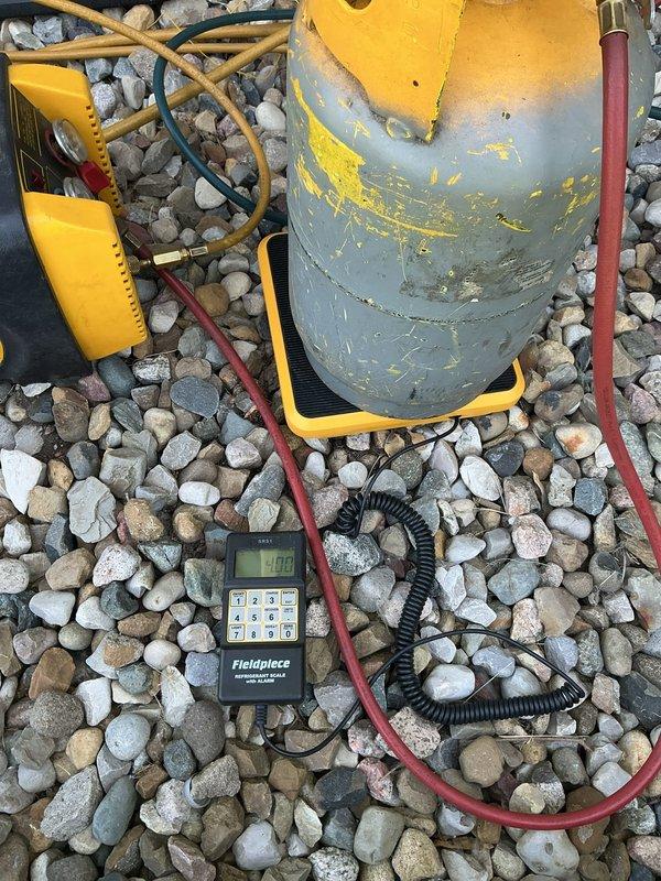 Completed installation of Lennox ML13KC1-024 condenser unit and CK40CT-30B evaporator coil at residential property. Removed existing air conditioning equipment and positioned new 2-ton condenser on gravel pad with proper clearances for airflow and service access. Installed new evaporator coil in existing air handler, ensuring proper fitment and secure mounting. Connected refrigerant line set between outdoor condenser and indoor coil using proper brazing techniques and nitrogen purge to prevent oxidation.

Evacuated refrigeration system to 500 microns to remove moisture and non-condensables, verifying system held deep vacuum. Charged system with R-410A refrigerant per manufacturer specifications. Utilized Fieldpiece digital manifold gauges to monitor system pressures and verify proper refrigerant charge. Measured subcooling and superheat values to ensure optimal system performance and efficiency.

Verified existing thermostat compatibility and reconnected control wiring to new equipment