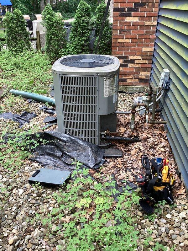 Completed planned air conditioning maintenance per membership agreement. Inspected outdoor condenser unit and indoor air handler system, noting moderate dust accumulation on return air filter requiring attention. Performed standard maintenance procedures including cleaning condenser coils, checking refrigerant lines, and verifying proper system operation.