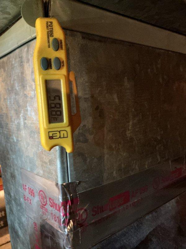 Completed full HVAC system installation in crawl space including ML196UH070 horizontal furnace, ML13KC1-030 condensing unit, and CK40HT-36B evaporator coil. Installed condensate pump with PVC drain lines, connected yellow flexible gas line to furnace, and configured new thermostat. Verified proper airflow measurements, confirmed filter specifications, and tested all system operations to ensure equipment functionality and compliance with manufacturer specifications.