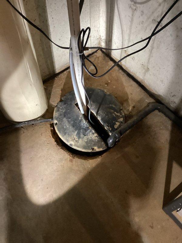 Responded to service call for sump pump that would not stop running when plugged in. Upon arrival, inspected sump pump basin and found pump motor continuously operating regardless of water level. Diagnosed failed float switch mechanism preventing automatic shut-off cycle. Verified pump discharge piping and check valve were clear of obstructions. Recommended pump replacement due to malfunctioning float control assembly. Customer temporarily disconnected power to prevent motor burnout until replacement unit can be installed.