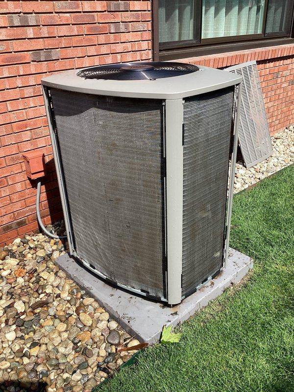 # HVAC Maintenance - Planned Single Maintenance

Completed comprehensive first-visit planned maintenance inspection on residential air conditioning system as part of new enrollment. Performed thorough visual assessment of outdoor condenser unit, confirming proper installation on concrete pad with adequate clearance and drainage, and inspected control board cabinet, verifying all electrical connections, circuit boards, and wiring harnesses were secure and functioning properly with no signs of damage or deterioration.