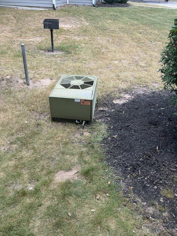 Completed installation of new air conditioning system including ML13KC1-024 outdoor condensing unit and HE31C30A130A0004R air handler. Unit was positioned on existing concrete pad with proper clearances for airflow and serviceability. Reused existing thermostat per customer request, verifying compatibility with new equipment. Established electrical connections to outdoor disconnect, tested system startup and operation, and confirmed proper refrigerant charge and airflow. System is operating within manufacturer specifications.