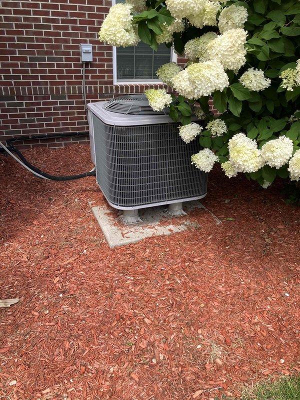 Responded to service call for residential HVAC system blowing warm air with airflow present through vents. Performed comprehensive diagnostic evaluation of outdoor condensing unit and associated components to determine cause of inadequate cooling performance. Provided detailed estimate for complete HVAC system replacement based on assessment findings and equipment age uncertainty.