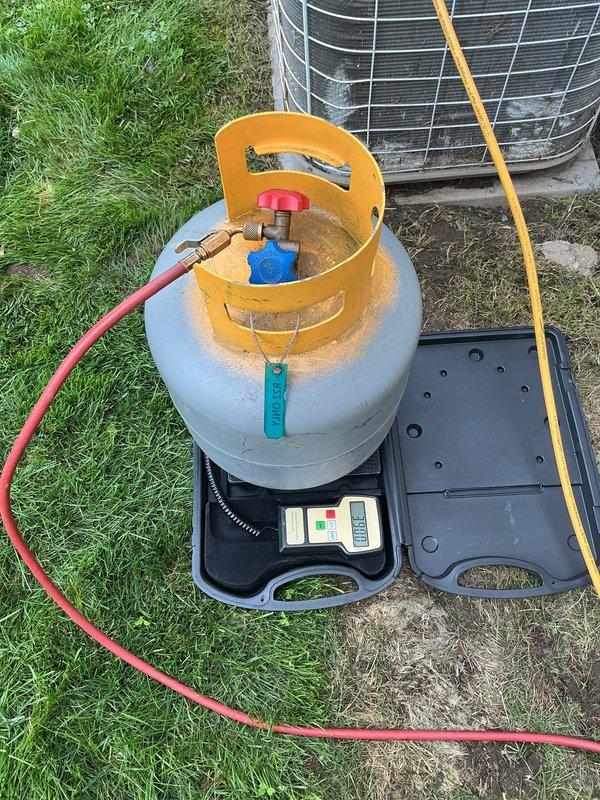 Completed full HVAC system installation including Lennox ML196DF070 gas furnace, CK40DT-42B evaporator coil, ML13KC1-030 condenser unit, and S40 thermostat. Installed concentric vent system with proper flashing for furnace exhaust and intake. Performed refrigerant recovery and charging procedures using calibrated scale to ensure proper system charge levels. Verified all electrical connections, tested system operation across heating and cooling modes, and confirmed thermostat programming and communication with equipment.