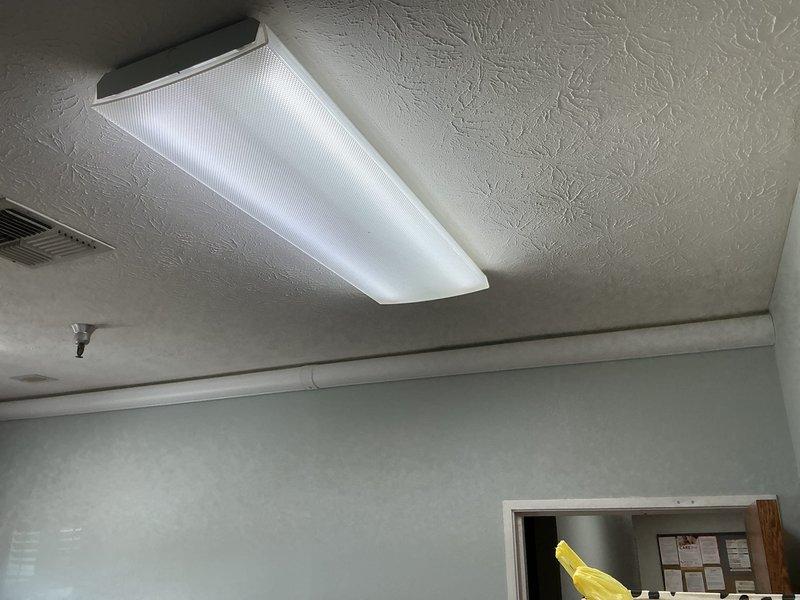 Completed installation of Fujitsu 3-head ductless mini-split system for interior office spaces. Mounted indoor air handler units on walls in multiple office areas, routed refrigerant lines and condensate drainage, and installed outdoor condensing unit. All units tested and operational upon completion.