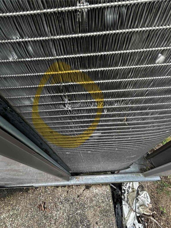 Responded to commercial property for HVAC system blowing warm air. Evaluated three packaged rooftop units and determined Unit #1 requires complete replacement due to system failure and age-related deterioration. Unit exhibited compromised heat exchanger with significant discoloration and reduced efficiency, unable to maintain proper cooling. Provided estimate for replacement of failed unit and additional quotes for Units #2 and #3 to allow for preventative replacement planning, as all three units are approximately 10 years old and approaching end of service life. Documented equipment condition with photos showing exterior cabinet weathering and coil degradation. Recommended full system replacement to restore reliable climate control to the facility.