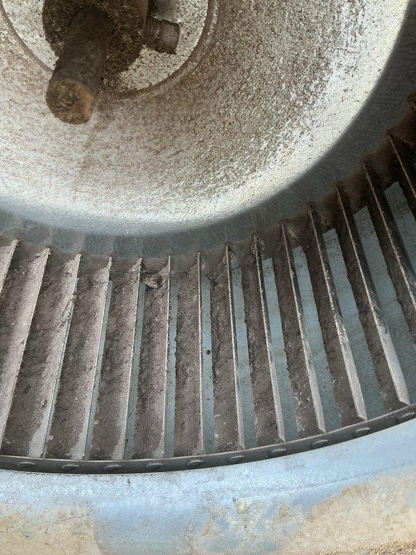 Completed planned HVAC maintenance including comprehensive blower and duct cleaning as quoted. Performed thorough cleaning of heavily soiled condenser coil assembly, removing substantial accumulation of dust, dirt, and environmental debris from cooling fins and radial coil pattern. Technician training conducted on-site during service execution to ensure proper maintenance procedures and techniques.
