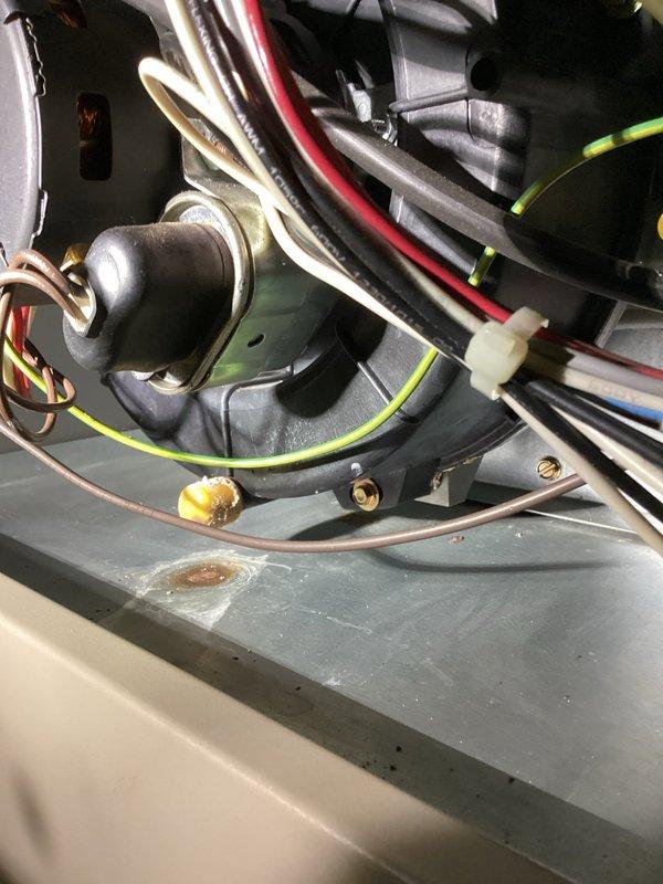 Completed planned single maintenance on 20-year-old furnace system. Performed comprehensive inspection of unit including electrical connections, wiring harness, and internal components. All electrical terminations were verified secure with proper wire routing through grommets and conduit. Inspected blower assembly and heat exchanger for operational integrity. Noted system age and discussed membership program options with customer for ongoing preventative maintenance coverage.