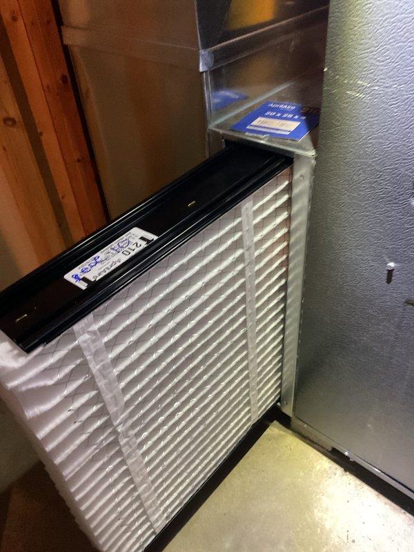 Performed heating maintenance service on system over 10 years old. Inspected electrical components, motor, and pressure switch connections. Replaced standard pleated air filter and verified proper installation in metal ductwork. System is now operating within normal parameters.