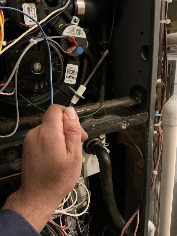 Performed scheduled maintenance on furnace. Inspected blower wheel and motor assembly for proper operation. Checked all electrical connections and wiring to ensure secure placement and no visible damage. Examined heating components and ductwork for proper function and integrity.