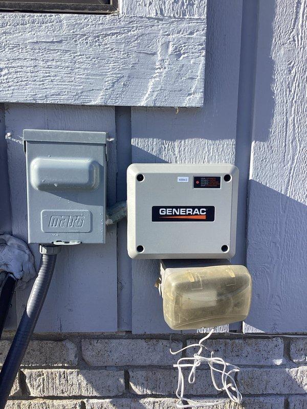 Successfully replaced a faulty 50 amp load shed module on a Generac generator system. The installation involved removing the old weathered load shed device and installing the new Generac component, ensuring proper connection to the existing Mars control box. All wiring was properly terminated and the system was tested to verify proper load shedding functionality.
