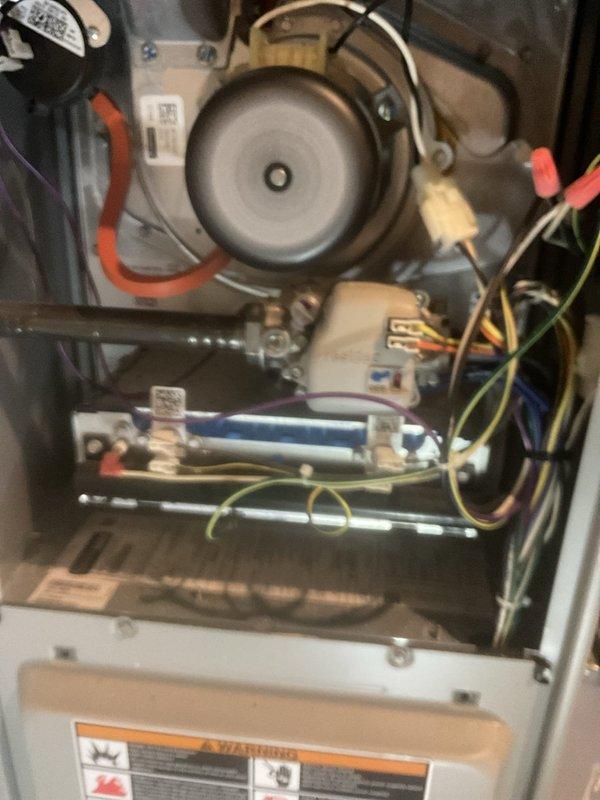 Responded to emergency no-heat call for a furnace system. Upon inspection, discovered failed blower motor and worn electrical components causing system failure. Replaced motor assembly, tested system operation, and verified proper heating function before completing service.