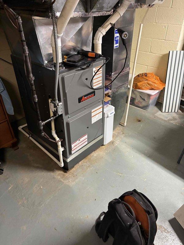 Performed scheduled annual maintenance on Amana furnace system. Inspected electrical components including pressure switches, sensors and wiring connections to ensure proper functionality and safety. Also serviced hot water heater as requested by customer during the maintenance visit.