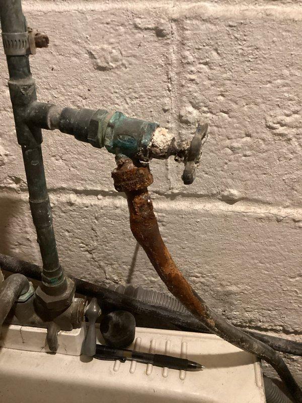 Responded to customer complaint regarding water heating issues. Inspected water heater system and identified severely corroded copper supply pipe requiring immediate attention. Replaced deteriorated pipe sections and checked connections to ensure proper water flow and temperature regulation. System now functioning correctly with no leaks observed.