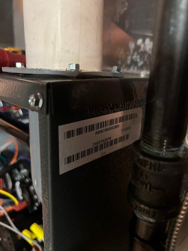 Successfully installed a new AM9G96 96% efficient furnace with integrated humidifier. Unit was properly connected to existing ductwork with all required PVC venting and electrical connections completed. System was tested and is operating within manufacturer specifications.