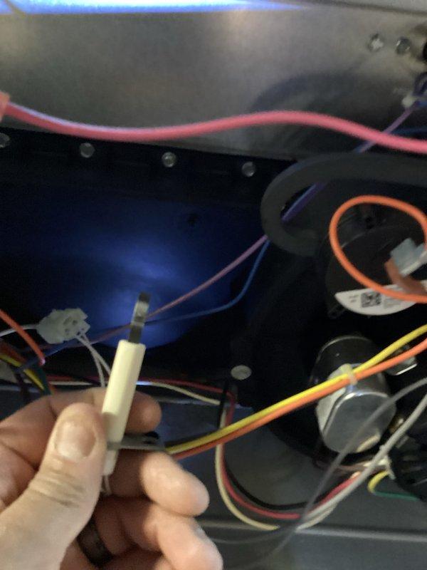 Performed scheduled heating maintenance and identified faulty outdoor sensor requiring replacement. Inspected internal wiring connections and valve assembly. Customer approved requote for sensor replacement.