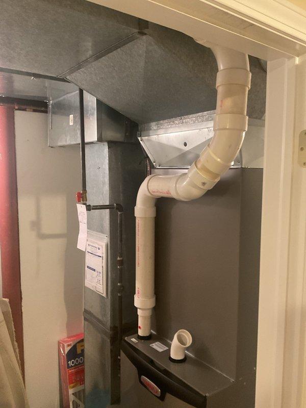 Performed scheduled monthly heating maintenance on furnace system. Inspected interior components including blower motor, circuit board, and electrical connections, all found to be in proper working order. Examined condensate drain system and ductwork connections, confirming proper installation with no visible issues.