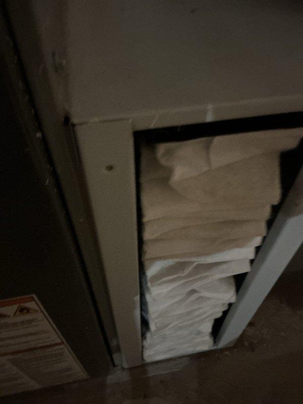 Performed comprehensive heating tune-up on dual furnace system. Inspected and verified proper electrical connections and wiring integrity at control board and motor assemblies. Examined air filtration system, noting pleated filter media condition and proper installation within housing compartment.