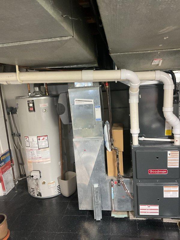 Performed scheduled furnace maintenance on Goodman unit. Conducted comprehensive inspection of system components, including connections to ductwork and ventilation. Discussed potential enrollment in monthly service protection plan with customer.
