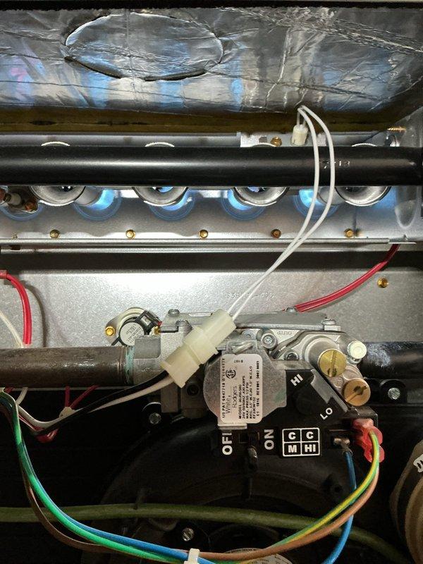 Responded to no-heat call for system with Honeywell HZ322 zone controller. Inspection revealed damaged insulation in the furnace and verified proper operation of the gas valve assembly. Performed system diagnostics, restored proper heating function across all zones, and confirmed normal operation before completing service.