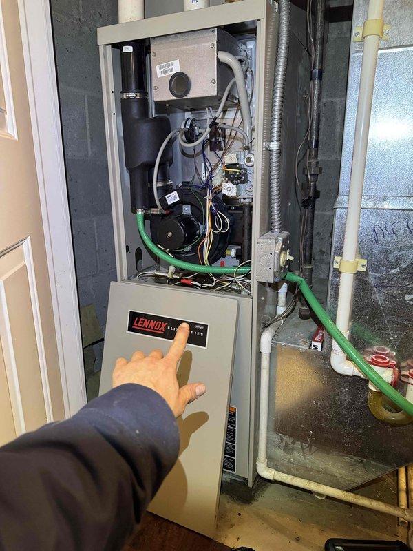 Responded to no-heat call on west furnace that had recurring operational issues. Upon inspection of the Lennox gas furnace, identified significant corrosion on critical fasteners indicating age-related deterioration. After diagnostic assessment, determined unit is approaching end of serviceable life and discussed repair versus replacement options with customer.