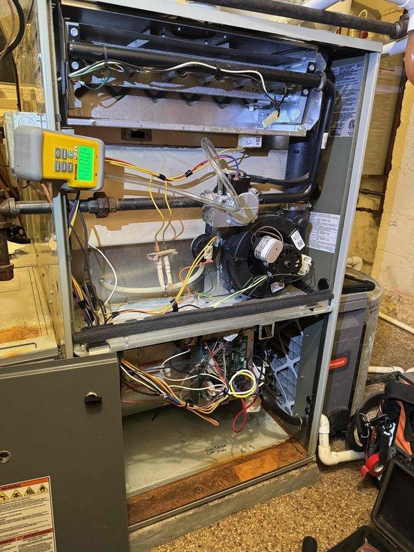 Responded to no-heat call where customer reported pilot light would not ignite after unit was manually turned off. Performed diagnostic inspection of furnace, checking ignition system components and verifying proper gas flow. Successfully relit pilot light and tested system operation to confirm proper heating function. Unit is now operating normally.