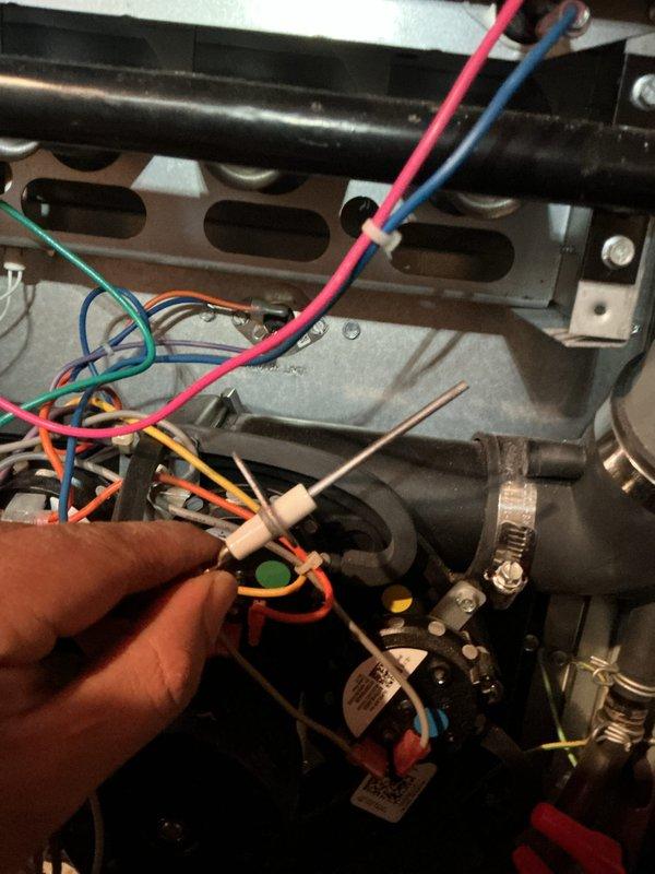 Performed routine monthly heating maintenance service on HVAC system. Inspected blower motor assembly and electrical components, checking all wire connections and terminal points. Conducted diagnostic testing of control board and electrical circuits using multimeter to ensure proper system operation.