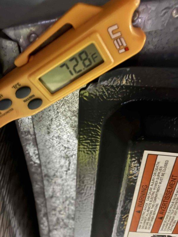 Performed annual heating maintenance on gas furnace located in basement for member Elaine Seel. Conducted combustion analysis with Testo 310, confirming optimal O₂ levels at 9.3% and CO₂ at 6.55%. Supply air temperature verified at 72.8°F, indicating system is operating within manufacturer specifications despite being older than initially reported.