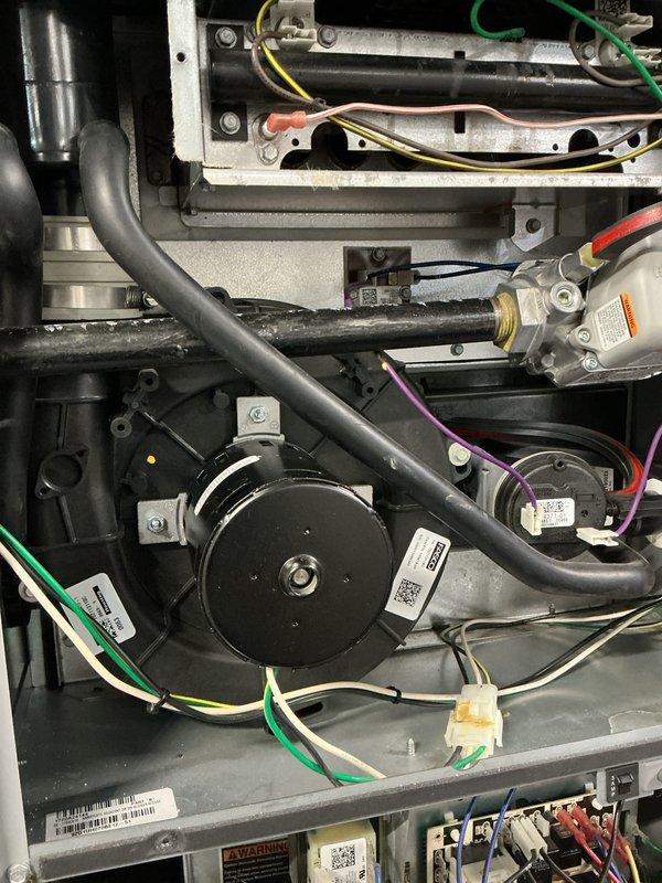 Completed routine maintenance on furnace system. Inspected and verified proper operation of Honeywell gas valve/controller, pressure switch, and fan motor assembly. All components, electrical connections, and safety devices functioning correctly with no issues identified.