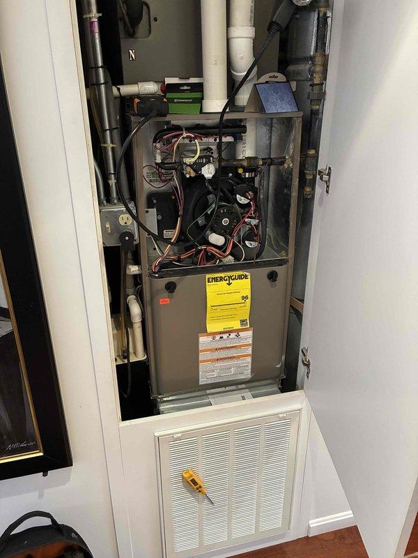 Performed comprehensive heating maintenance on two HVAC units over 10 years old for customer Pearl Ling. Inspected and replaced pleated air filter with proper fitting replacement, ensuring optimal airflow and system efficiency. Conducted thorough examination of furnace, including control board, electrical connections, and ventilation components, with all systems verified operational for the heating season.
